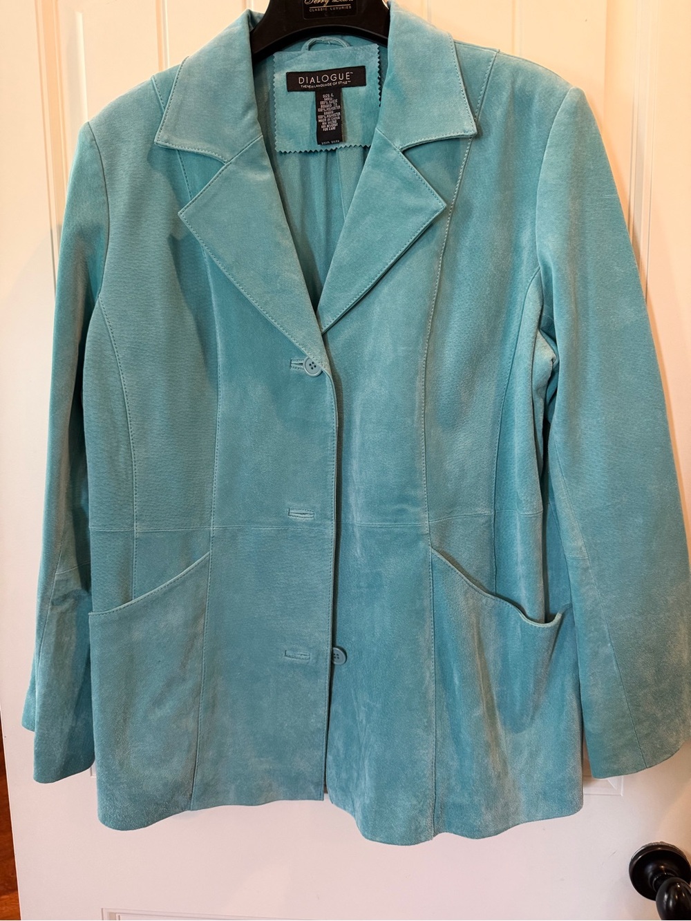 Dialogue Turquoise Suede Blazer Jacket